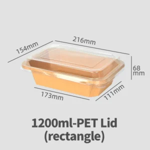 1200ml Heavy Duty Eco-Friendly Disposable Waterproof Kraft Paper Octagonal Bowl with Lid for Snack Candy & Pet Food