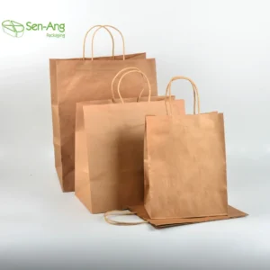 Fashion Yellow Wrapping Wood Window Tray Takeaway Customized White With Handle Zipper Paper Bag