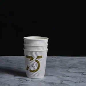 Disposable Ripple 6 7 8 16 20 22 Oz Double Wall Corrugated Paper Coffee Cup