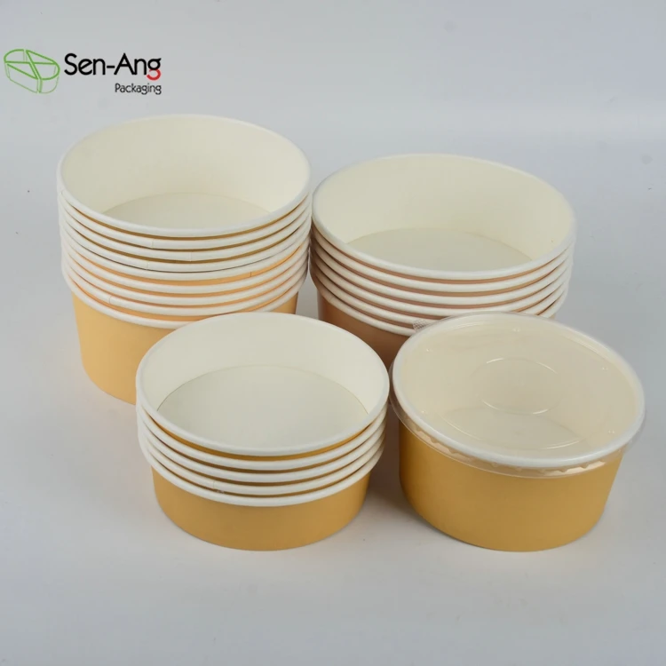 in Stock Customize Round Take Away Paper With Lid Custom Salad Bowl Food Container Take Away Box - Image 5