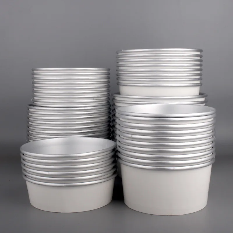 Factory Hot Sales 500ml 750ml 1000ml Paper Bowls With Lids for Hot Food Gold Foil Food Container Disposable Salad Paper Bowls - Image 6