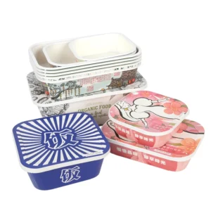 Custom Disposable Factory Thicken Sturdy Card Rectangle Square Paper Bowl with Lid Salad Bowl Card-Plastic Box