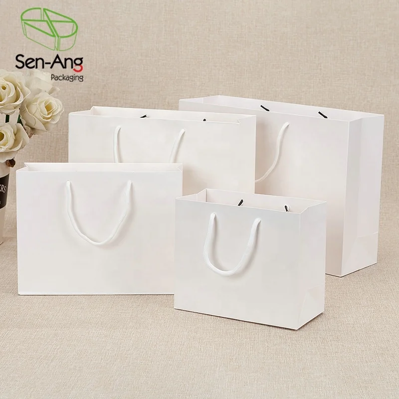 Flat Custom Printed Craft Paper Bag With Handle
