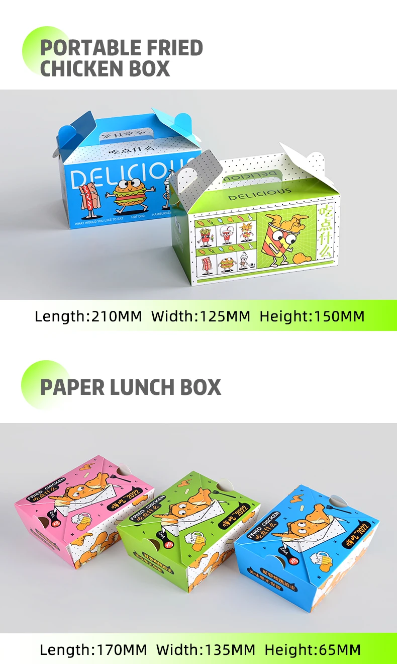 Printing Logo Custom OEM Stock Flat Box Fried Chicken Paper Box - Image 7