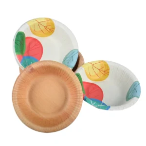 Wholesale Biodegradable Disposable Custom Pattern High Quality Wood Grain Food Grade Cardboard Paper Bowl for Household