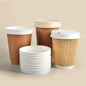 Custom Eco Friendly Vasos De Papel Para Con Tapa Cafe Coffee Cup Disposable Kraft Paper Coffee Cup