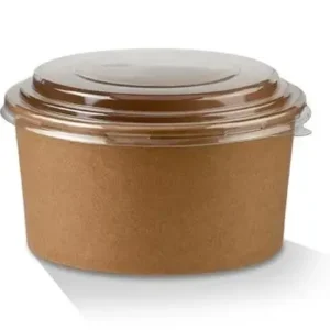Eco-friendly Kraft 500ml 750ml 1000ml 1100ml 1300ml Paper Salad Bowl With Lid Food Paper Bowl