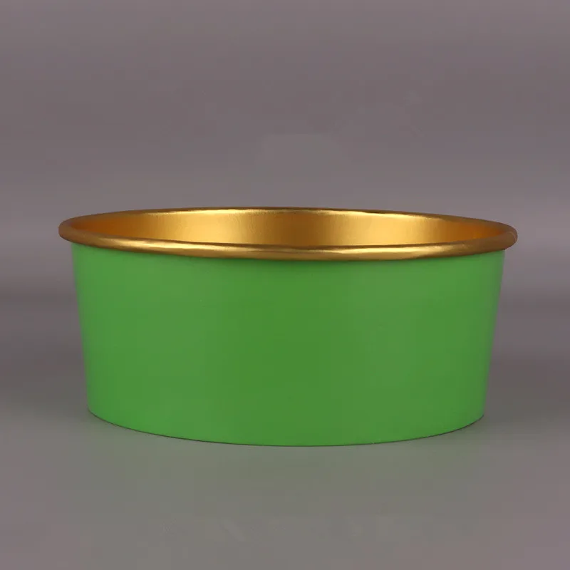 Factory Hot Sales 500ml 750ml 1000ml Paper Bowls With Lids for Hot Food Gold Foil Food Container Disposable Salad Paper Bowls - Image 3