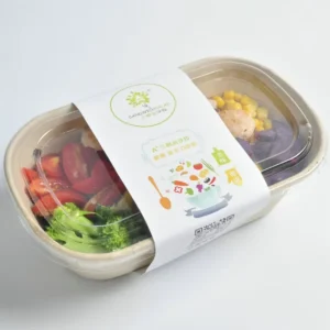 Wholesale Out 700Ml Sugarcane Take Way Meal Food Lid Compartment Clam Shell Container Clamshell Cake Paper Pulp Box