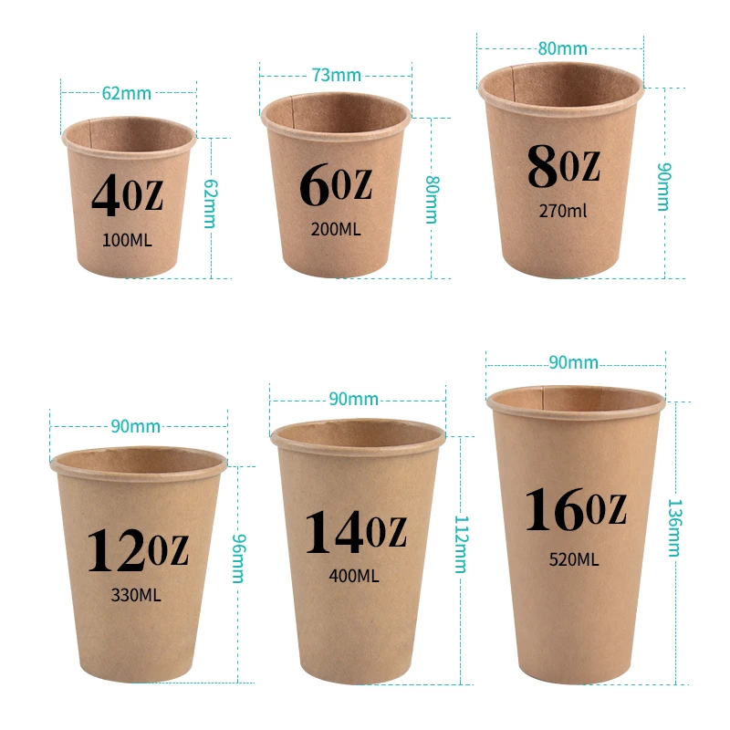 Coffee Cups Custom Logo Print Customized Manufacturers 8oz Single Wall With Lid Take Away Custom Print Logo Paper Coffee Cup - Image 2