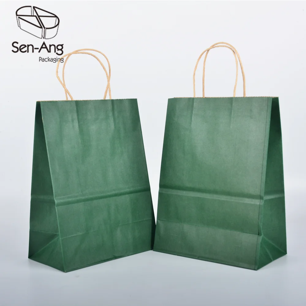 Eco Friendly Custom Print Shopping Logo White 10 5 13 Twist Kraft Paper Bag
