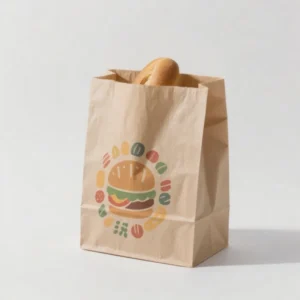 Greaseproof Kraft Paper Bread Bag Clear Window Offset Printing Eco-Friendly Recyclable Custom Size for Fried