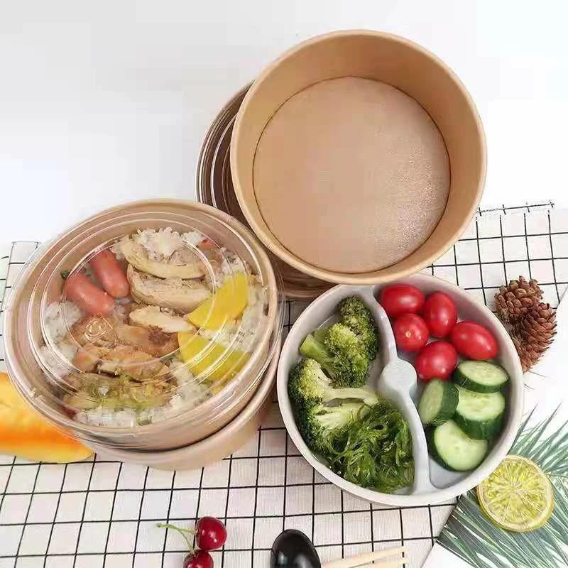 ODM OEM Emballages Alimentaires Round Brown Eco-Friendly Take Away Salad Fast Packaging Paper Kraft Bowl - Image 5