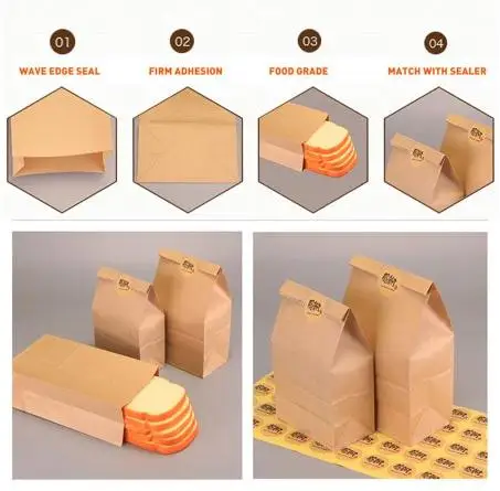 Kraft Paper Fried Size Disposable Packing With Clear Window Food Grade Bread Packaging Bag - Image 6