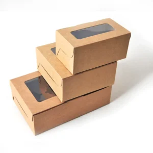 Kraft White Cardboard Muffin Box with Window for Cupcakes Bakery Paper Sushi Snacks Cookies Stamping Embossing Box Folders