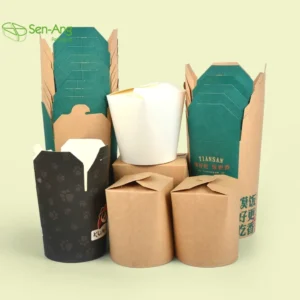 White Paper Kebab Disposable Custom Instant Chinese Kraft Noodle Box