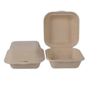 Biodegradable Compostable Microwavable Flexible Rectangle Bagasse Food Container with 3 Compartment