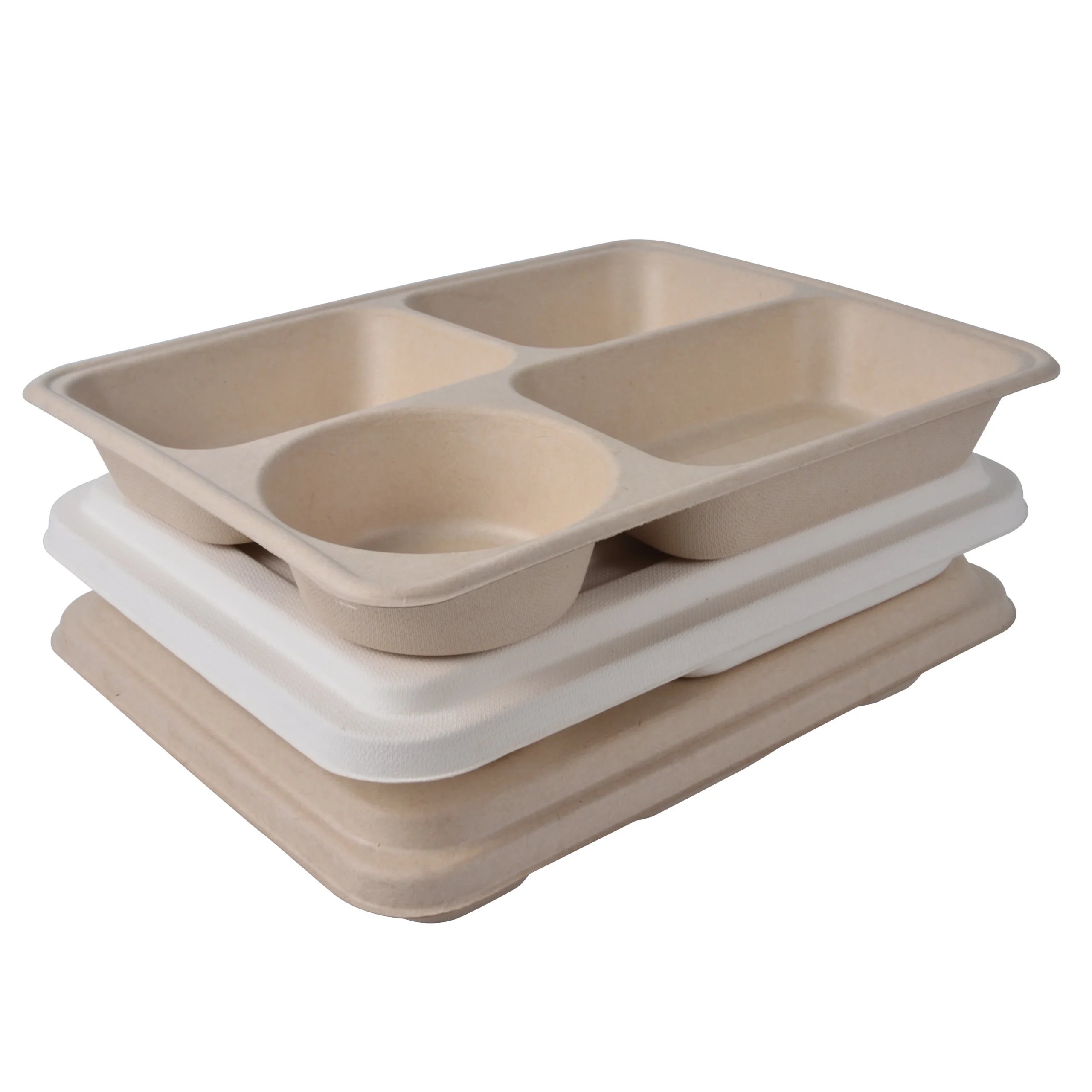 Biodegradable 4 Compartment Takeaway Food Containers for Fast Food Restaurant - Image 2