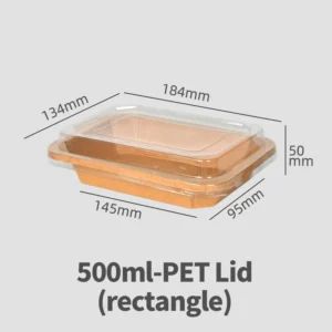 High Quality Food Take Out Rice Packaging Kraft Paper Rectangle Octagonal Bowl 500ml