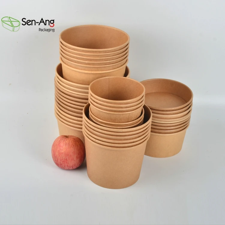 in Stock Customize Round Take Away Paper With Lid Custom Salad Bowl Food Container Take Away Box - Image 4