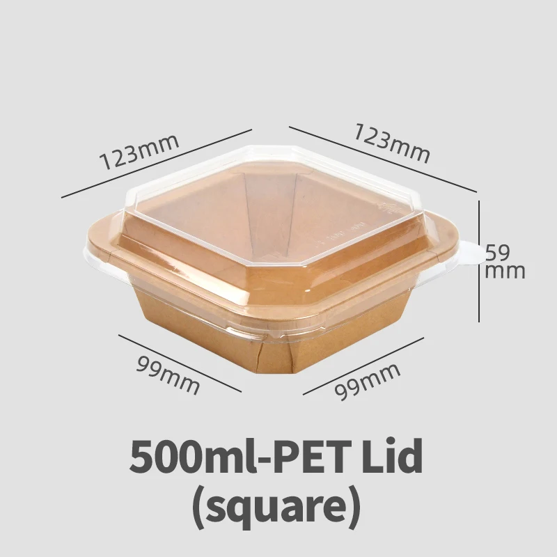 500ml Octagonal Shape Disposable Paper Bowl 500ml Kraft Color Dessert Box - Image 2