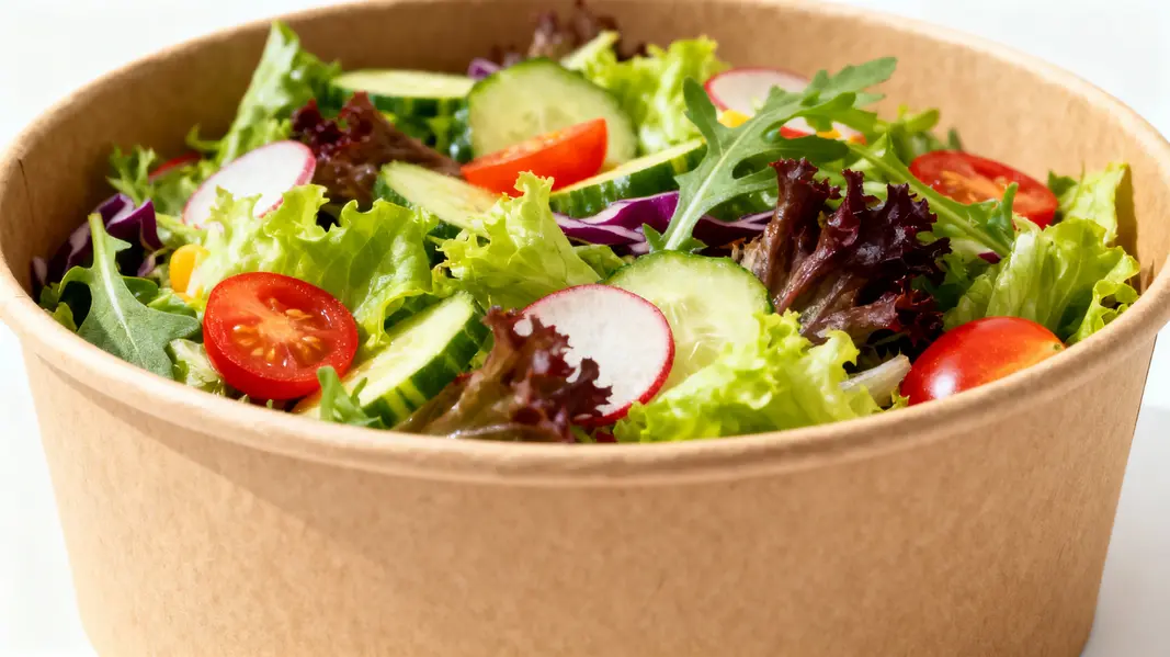 An aesthetic view of a 1500ml paper bowl, emphasizing its practical design and eco-friendly material.