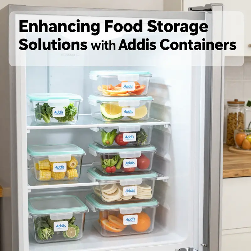 A variety of Addis containers highlighting their robust design and BPA-free materials.
