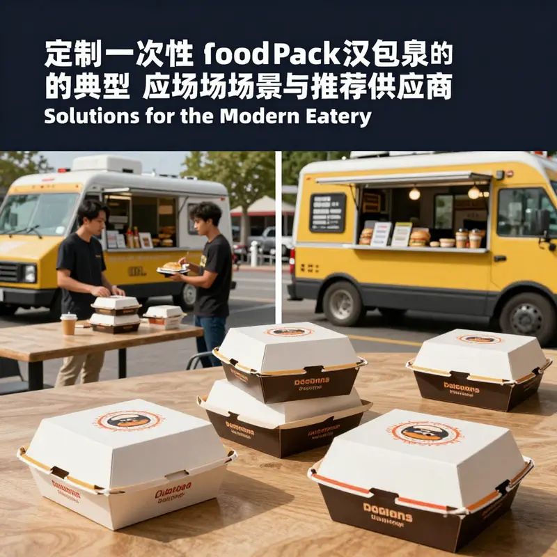 A selection of core custom burger packaging products illustrating the diversity and appeal of disposable options.