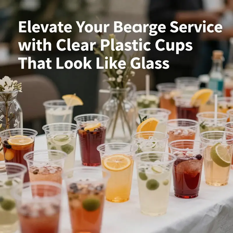 Showcasing the durability and elegance of clear plastic cups, perfect for any beverage service.