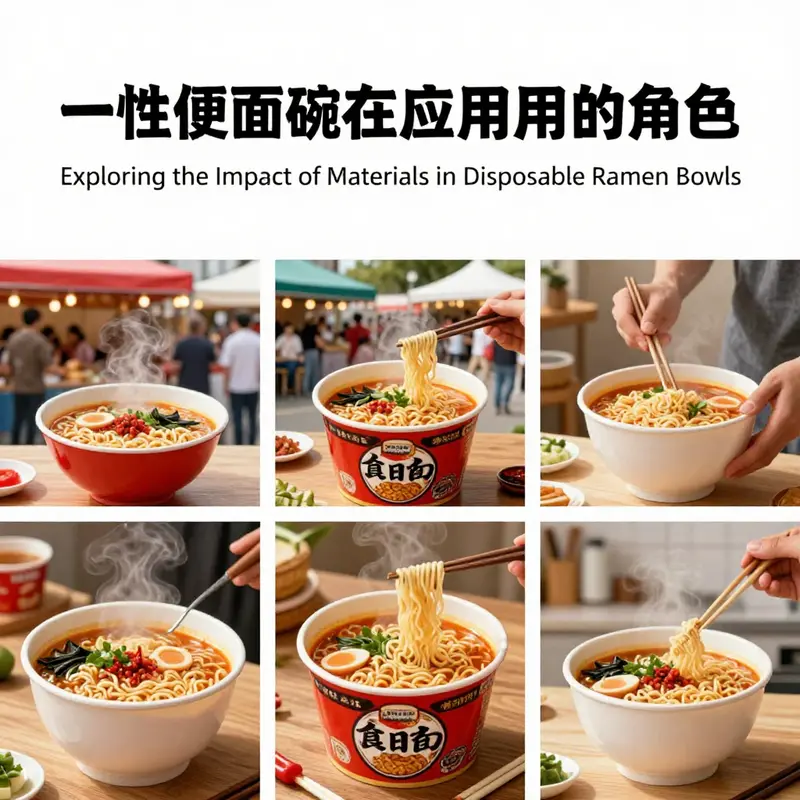 Different materials of disposable ramen bowls, showcasing their unique properties.