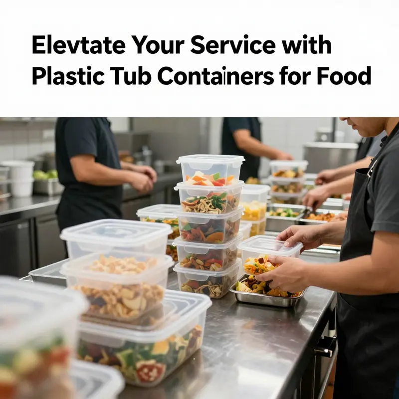 A collection of plastic tub containers showcasing their diverse types and functions, ideal for food storage and service.