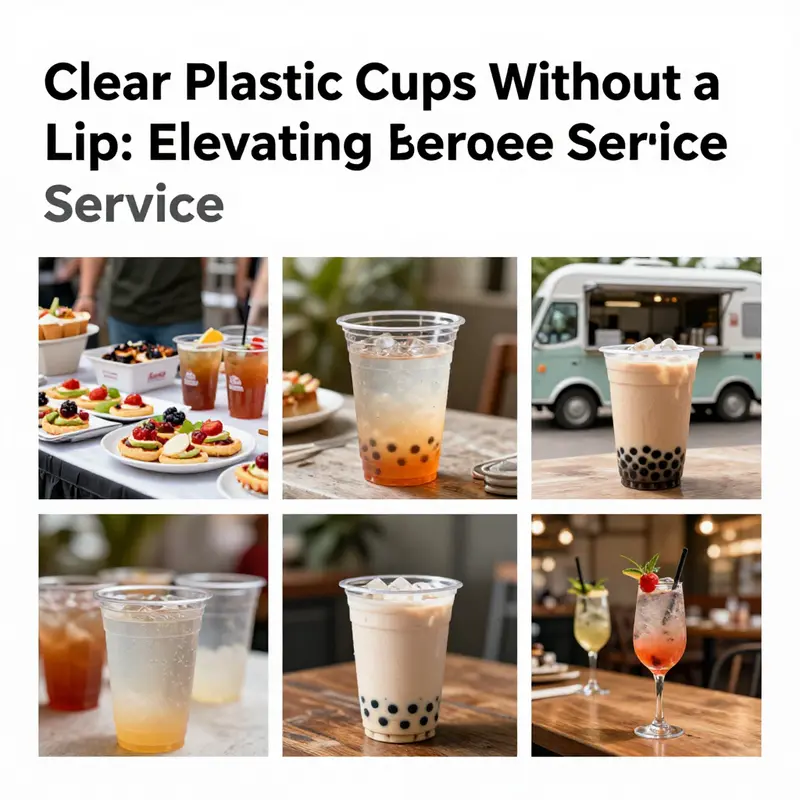 Clear plastic cups without a lip showcasing their elegant design and practical usability.