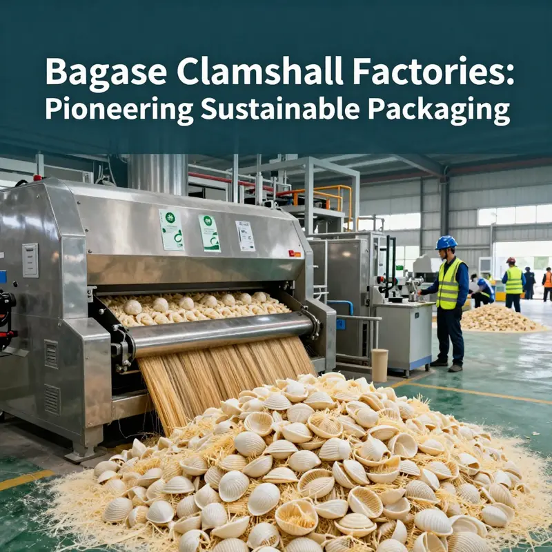 A glimpse into the production processes of bagasse clamshell factories showcasing machinery and workers.