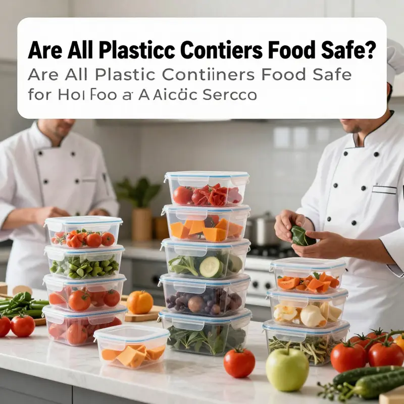 Types of plastics used in food containers categorized by safety for food contact.