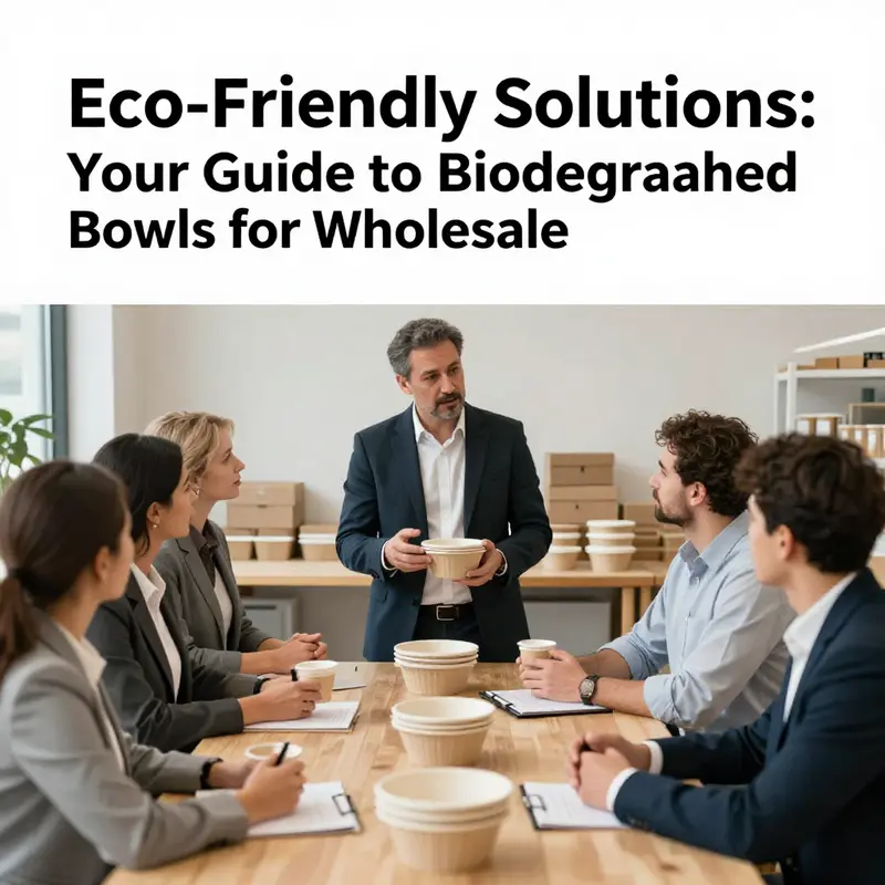 A diverse selection of biodegradable bowls highlighting their sizes and eco-friendly materials.