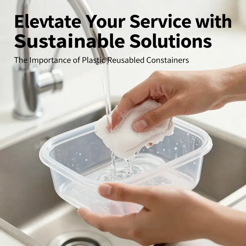 Visual comparison highlighting the environmental benefits of switching to reusable containers.