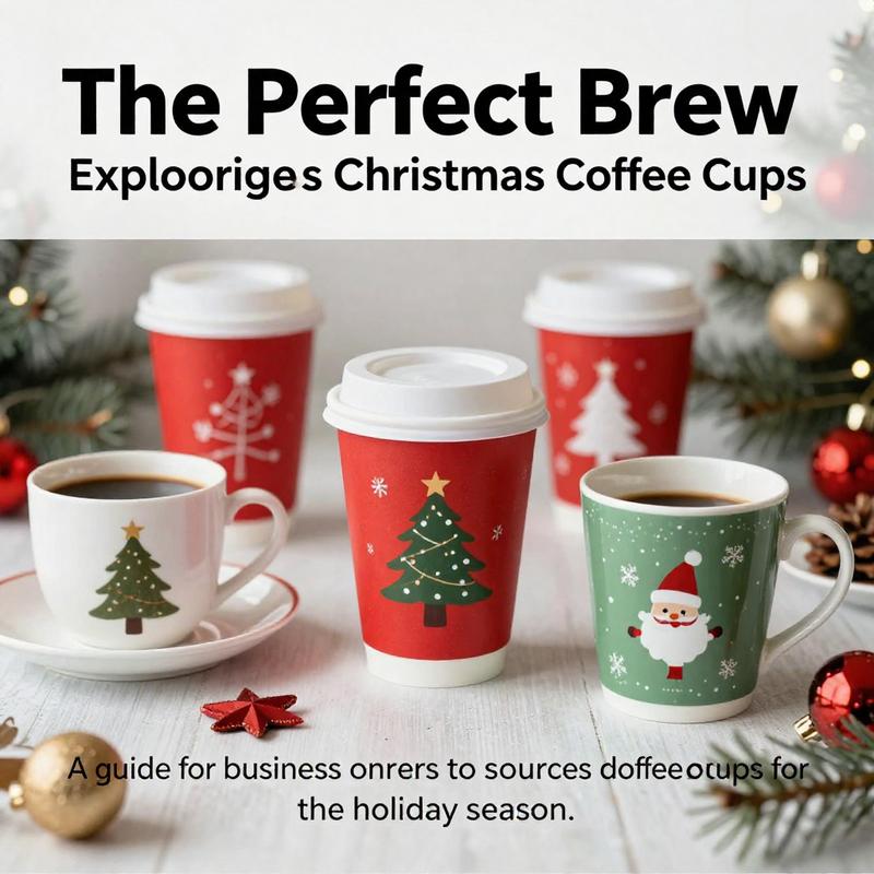 Beautifully arranged Christmas coffee cups with decorations, embodying the festive spirit.
