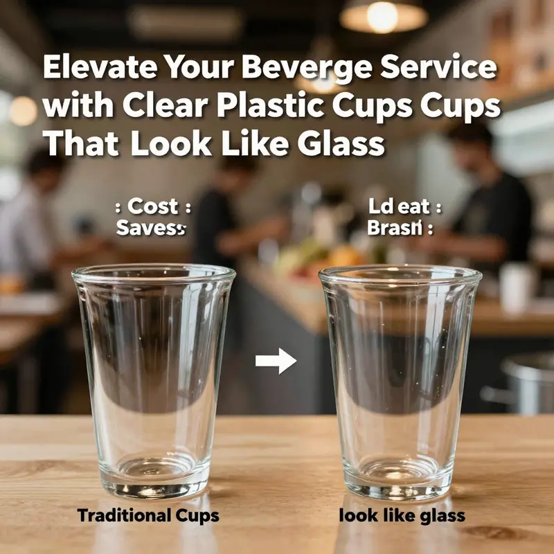 Showcasing the durability and elegance of clear plastic cups, perfect for any beverage service.