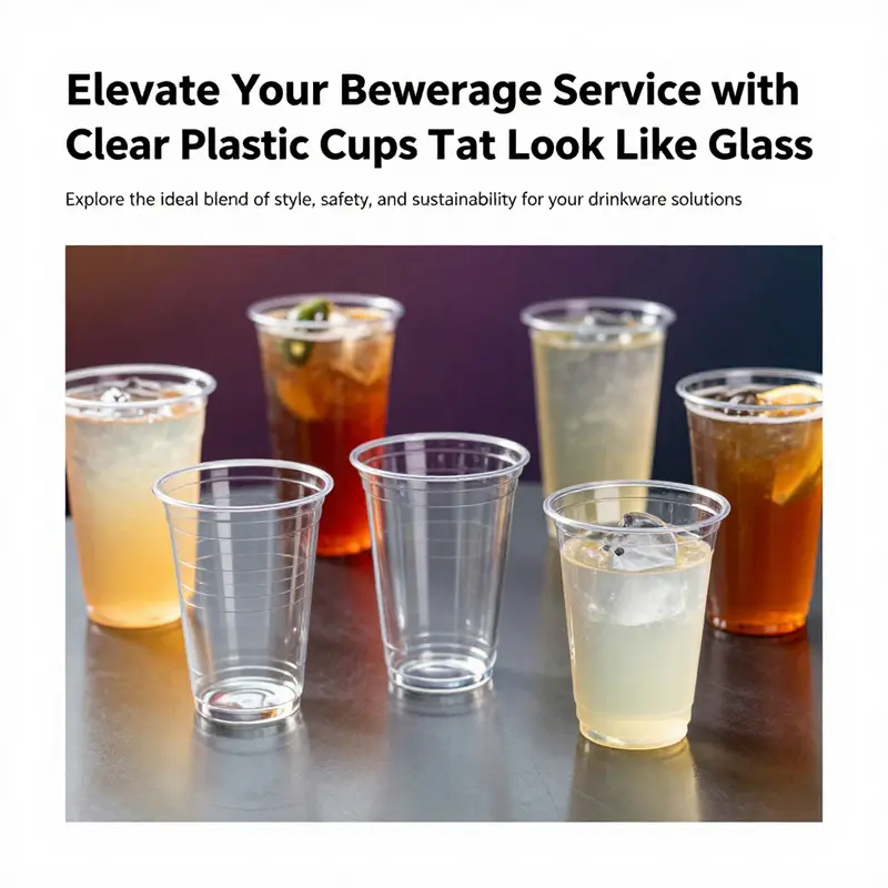 A collection of clear plastic cups displayed with colorful beverages, embodying the themes of style and innovation.