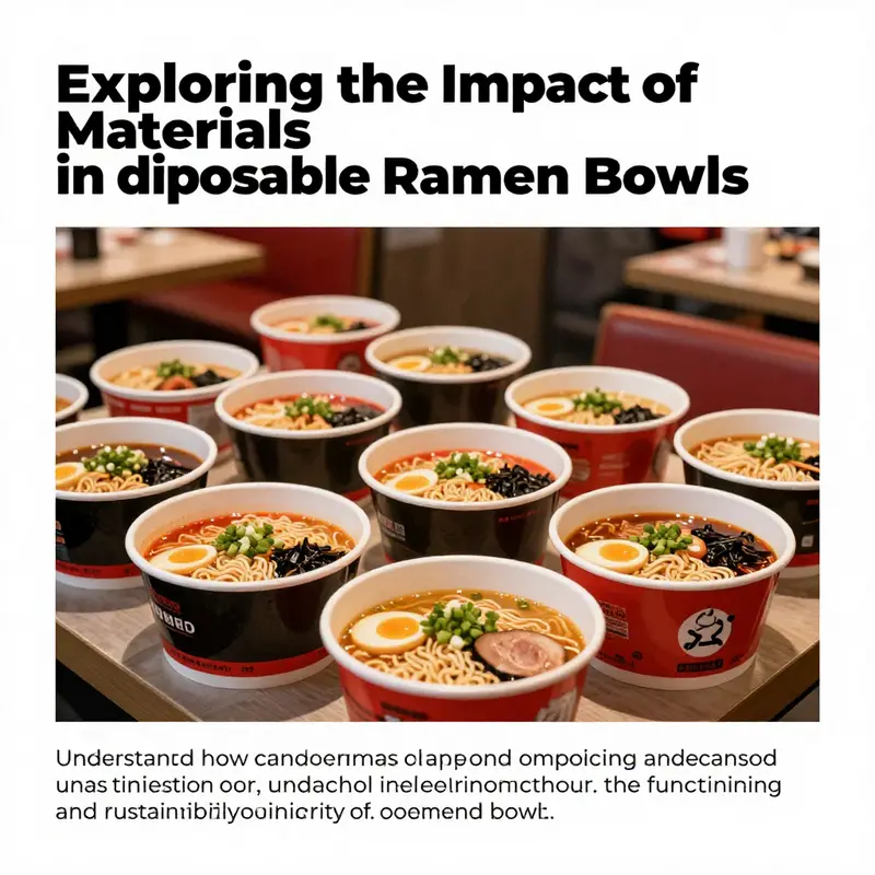 An inviting restaurant scene featuring various disposable ramen bowls filled with colorful ramen dishes.