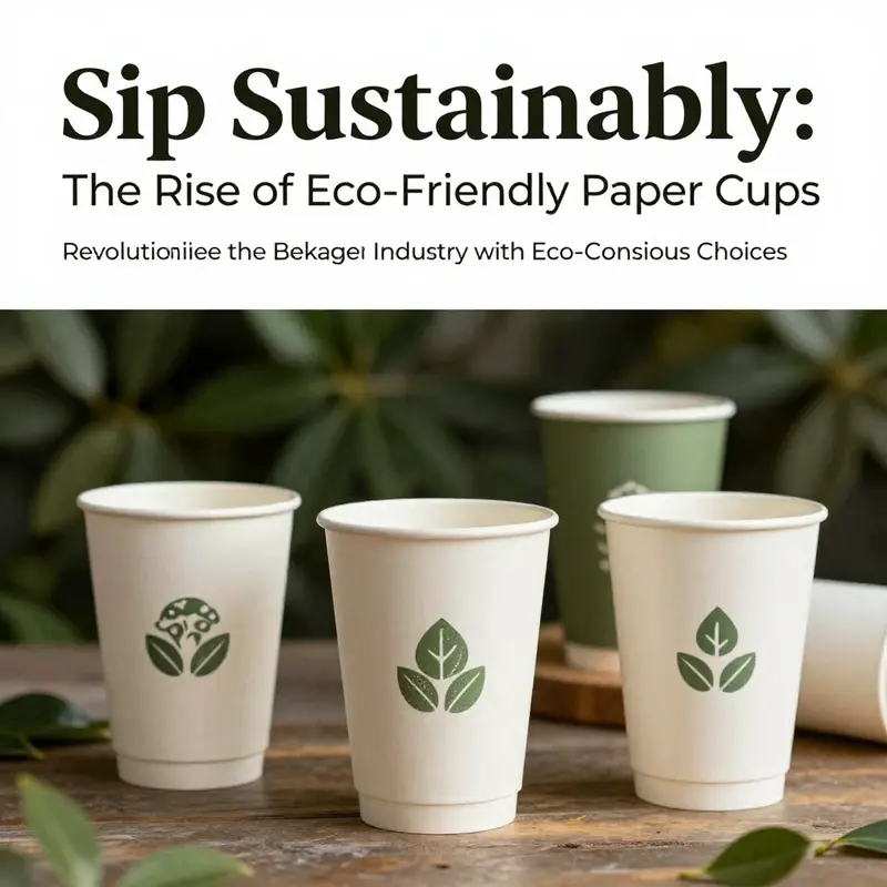 A serene image depicting eco-friendly paper cups amidst nature, reinforcing the theme of sustainability in packaging.