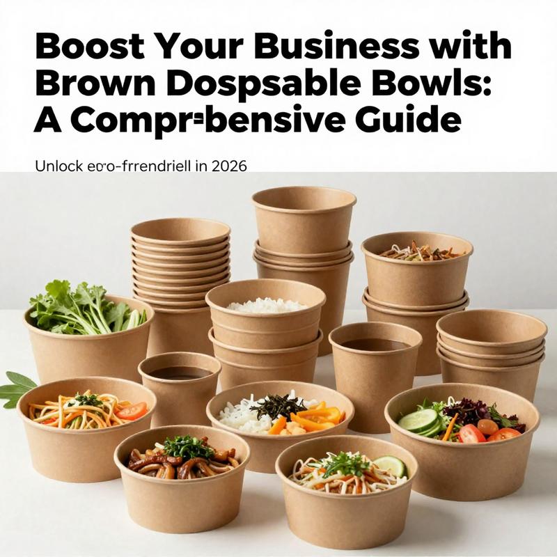 Artistic display of brown disposable bowls with fresh food items around, emphasizing sustainability in dining.