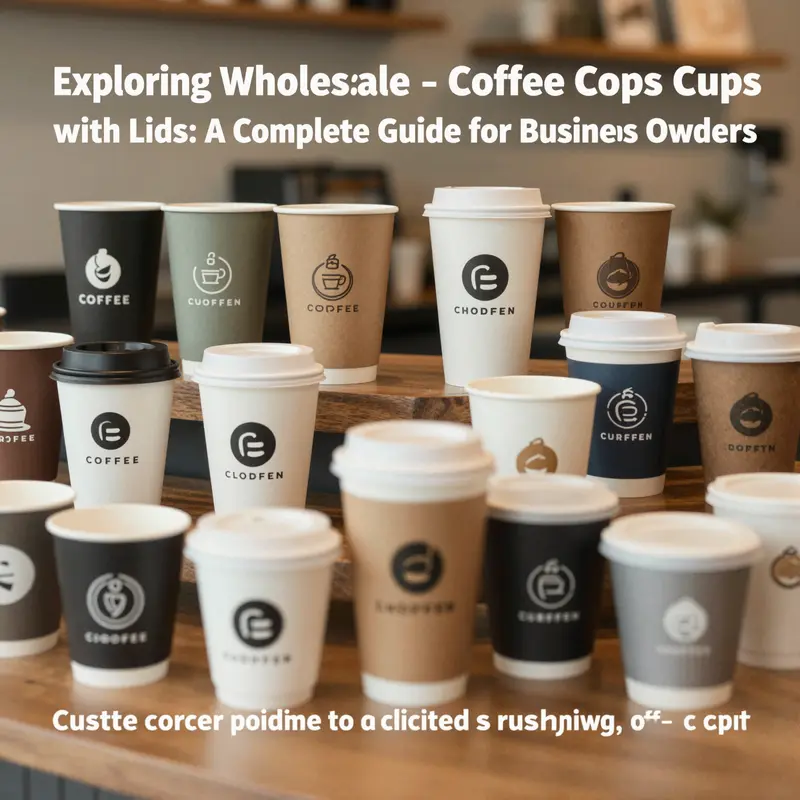 An assortment of wholesale paper coffee cups demonstrating eco-friendly materials and design features.