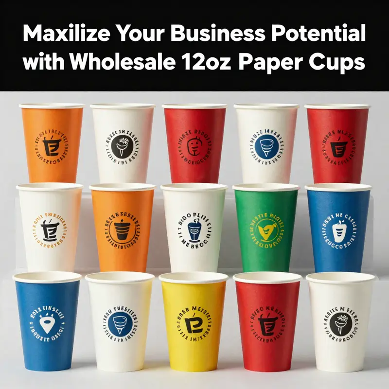 Different specifications of 12oz paper cups, showcasing single-wall and double-wall features.