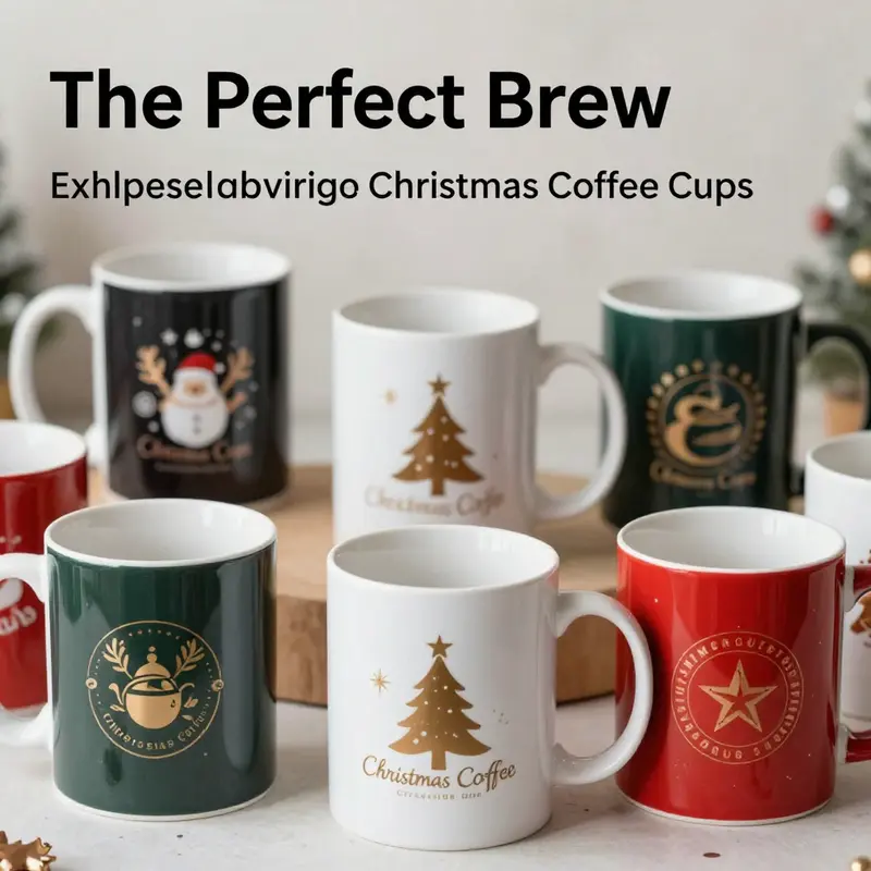 An engaging layout showcasing the variety of Christmas coffee cups available for wholesale.