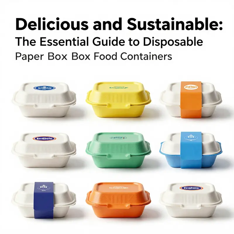 An assortment of disposable paper box food containers ideal for various food types.