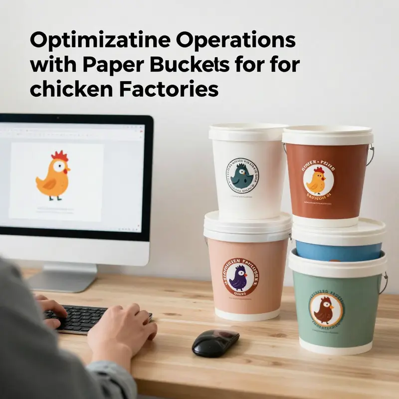 Various food-grade paper buckets designed for chicken packaging, showcasing their safety and quality.