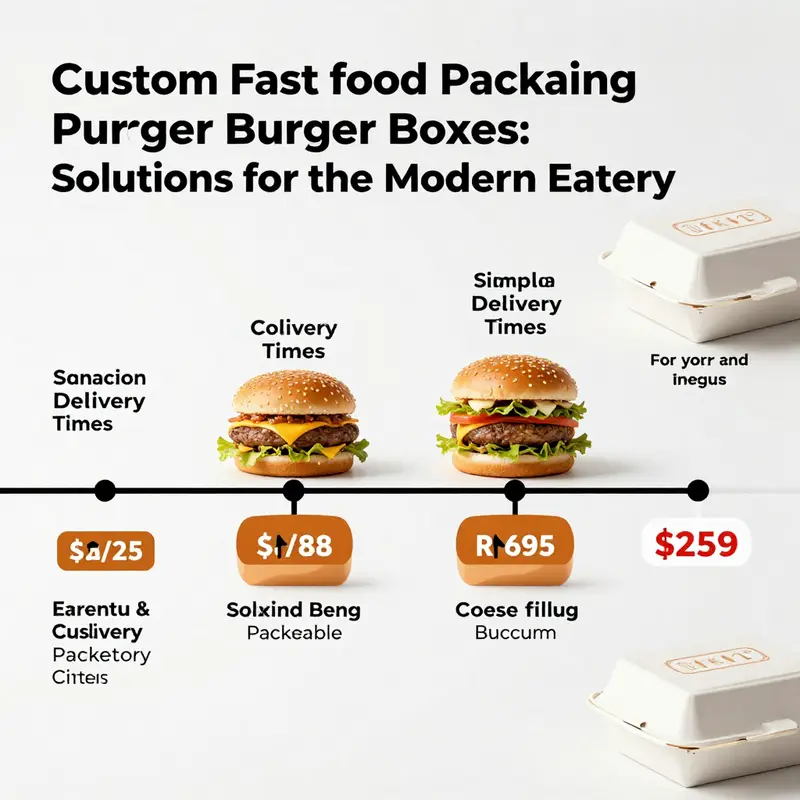 A selection of core custom burger packaging products illustrating the diversity and appeal of disposable options.