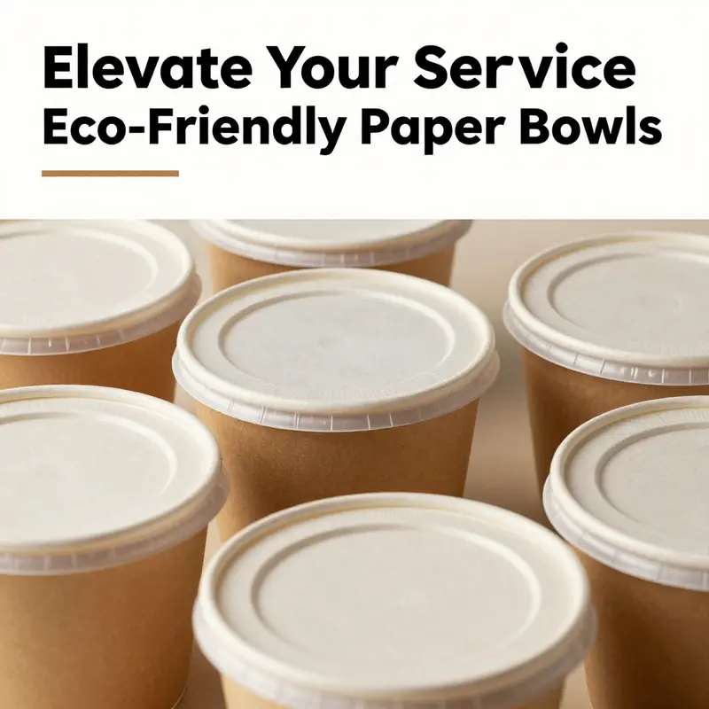 A display of eco-friendly takeaway paper bowls made from sustainable materials.