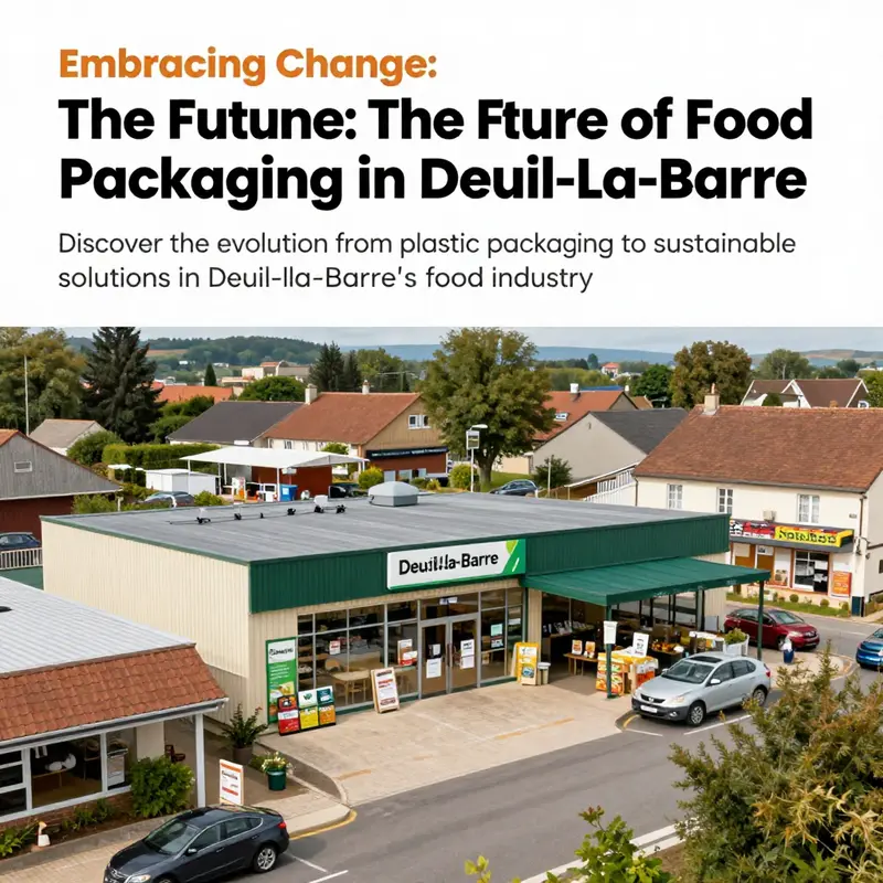 A vibrant view of Deuil-la-Barre highlighting food businesses utilizing sustainable packaging.
